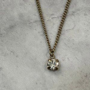 American Eagle Gold Tone Clear Stone‎ Pendant Necklace